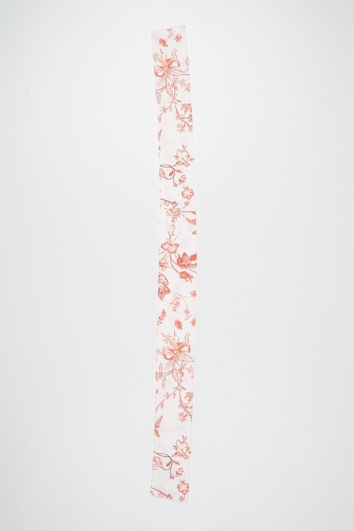 Signature Ribbon Scarf – Coral Red