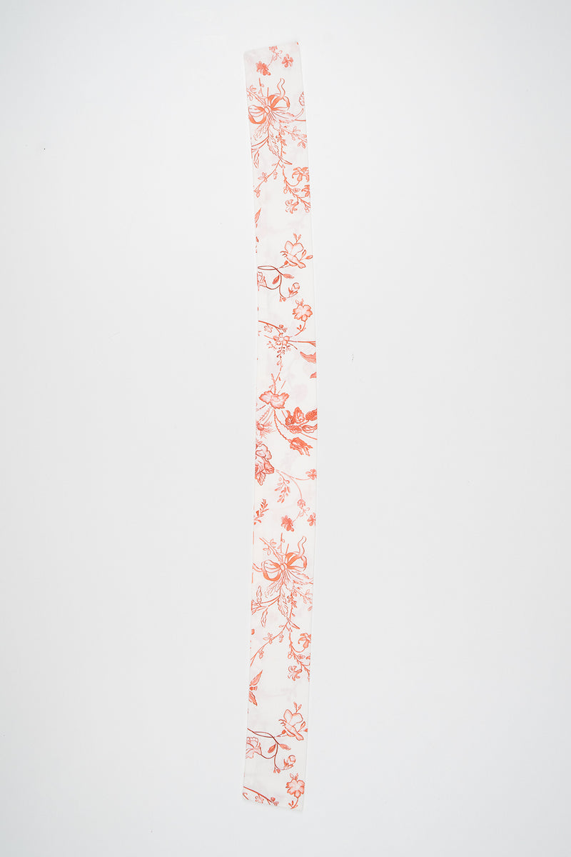 Signature Ribbon Scarf – Coral Red