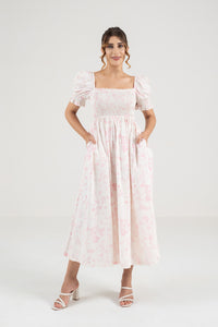 The Signature Puff Sleeve Dress – Blossom Pink