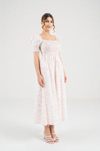 The Signature Puff Sleeve Dress – Blossom Pink