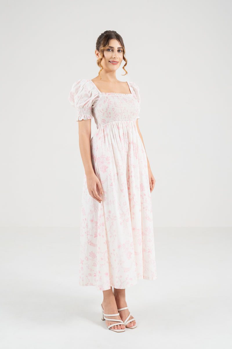 The Signature Puff Sleeve Dress – Blossom Pink