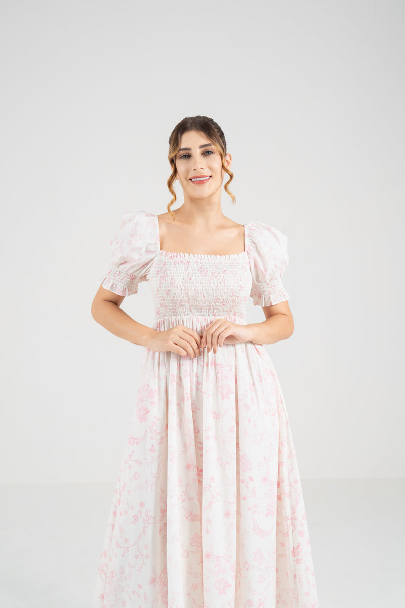 The Signature Puff Sleeve Dress – Blossom Pink