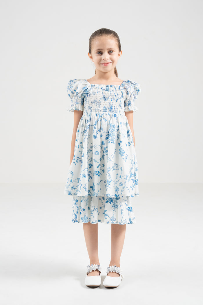 The Signature Mini Puff Sleeve Dress – Island Blue