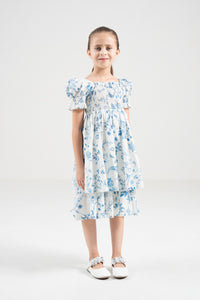 The Signature Mini Puff Sleeve Dress – Island Blue