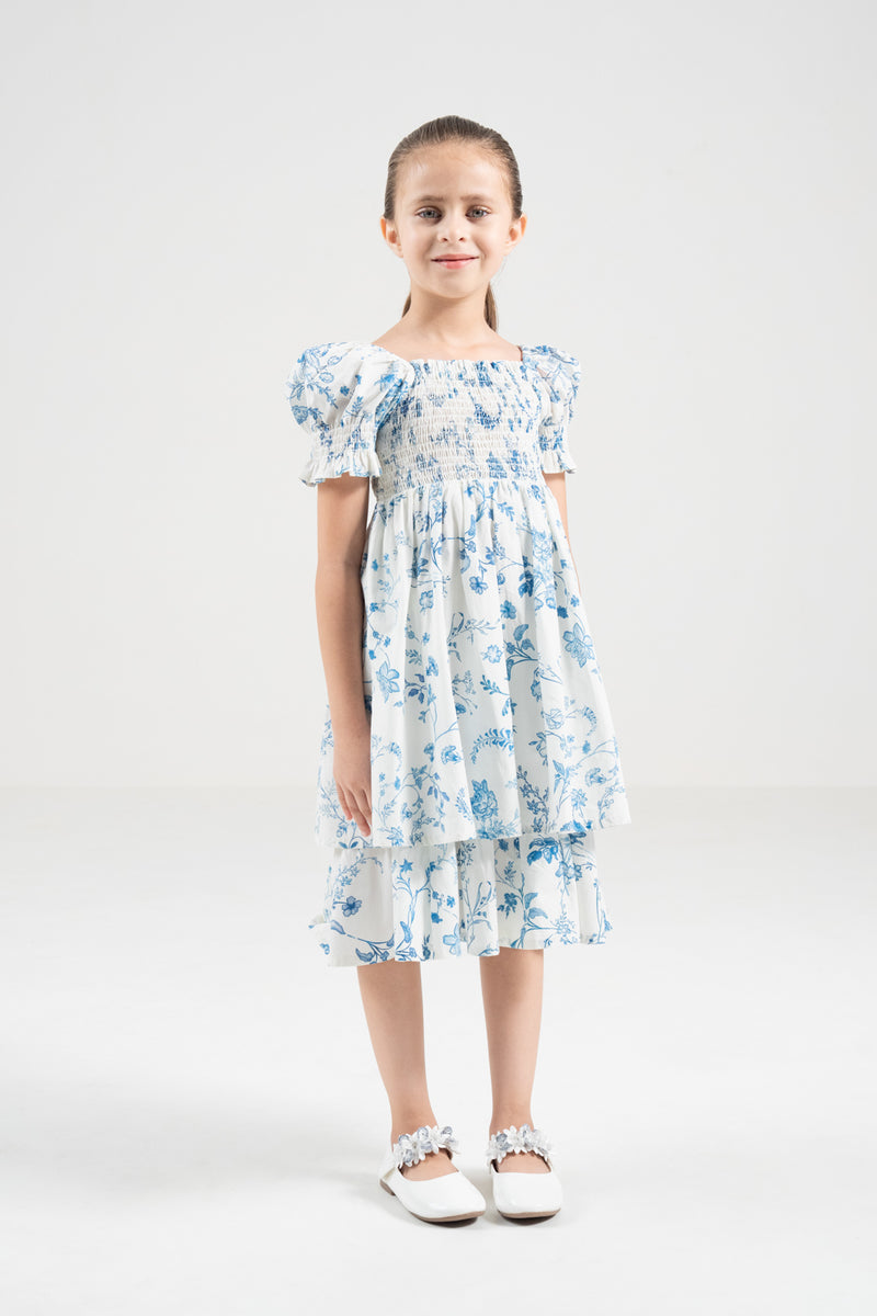 The Signature Mini Puff Sleeve Dress – Island Blue