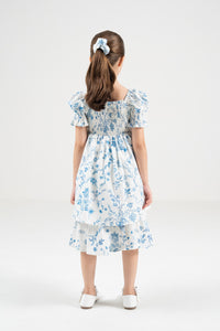 The Signature Mini Puff Sleeve Dress – Island Blue