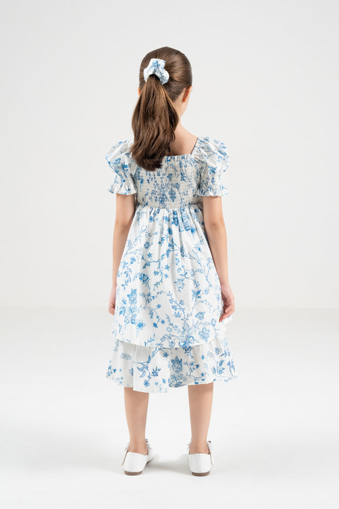 The Signature Mini Puff Sleeve Dress – Island Blue