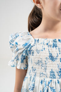 The Signature Mini Puff Sleeve Dress – Island Blue