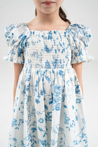 The Signature Mini Puff Sleeve Dress – Island Blue