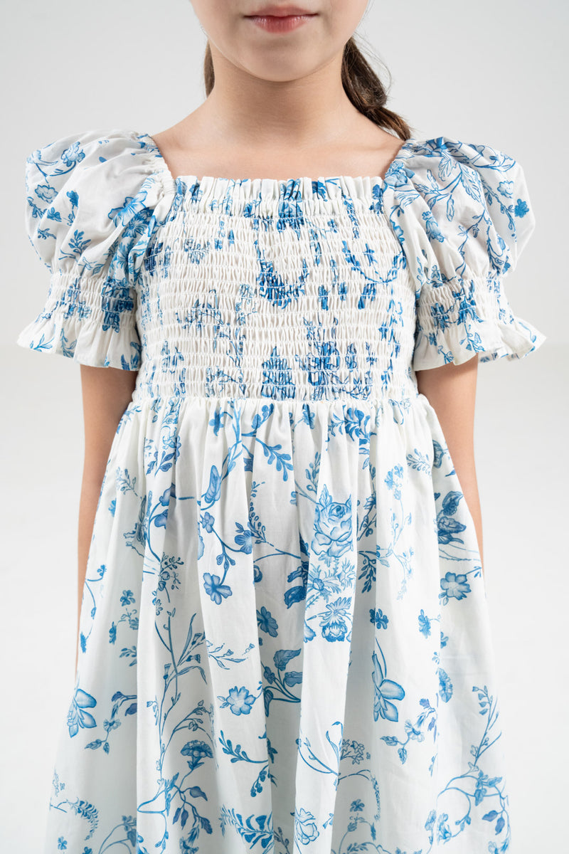 The Signature Mini Puff Sleeve Dress – Island Blue