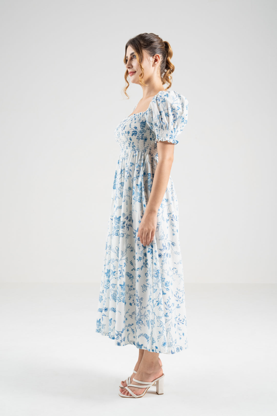 The Signature Puff Sleeve Dress – Island Blue
