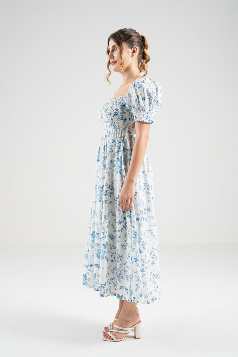 The Signature Puff Sleeve Dress – Island Blue