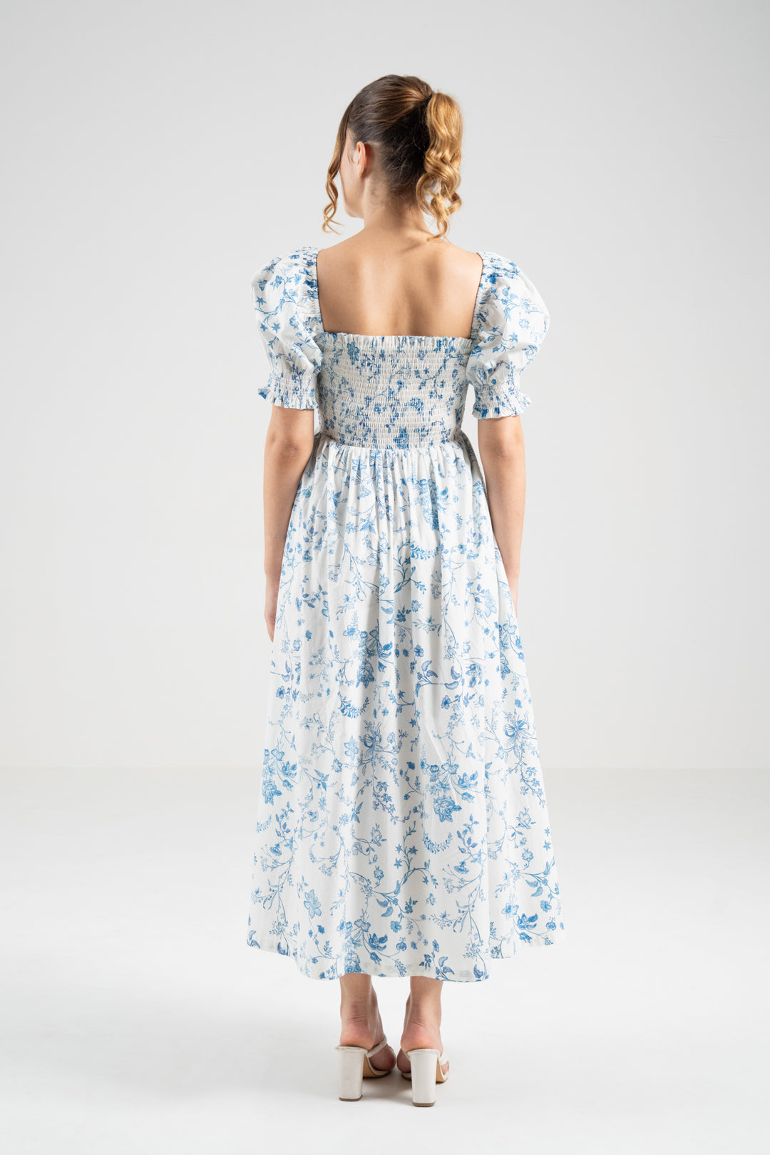 The Signature Puff Sleeve Dress – Island Blue