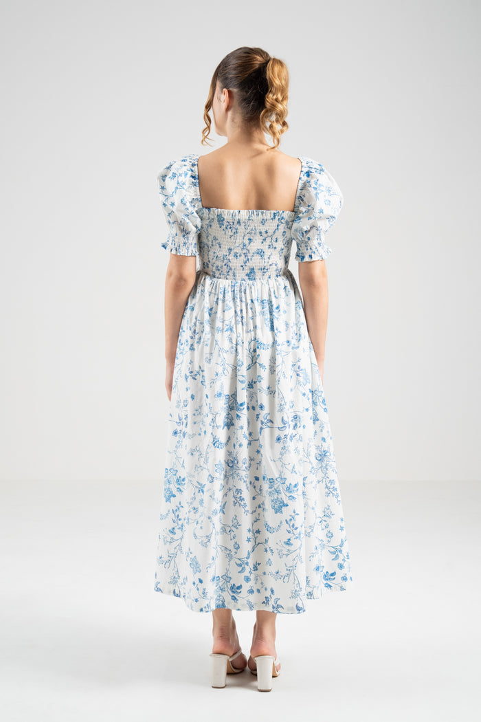 The Signature Puff Sleeve Dress – Island Blue