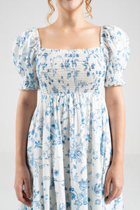 The Signature Puff Sleeve Dress – Island Blue
