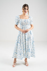 The Signature Puff Sleeve Dress – Island Blue