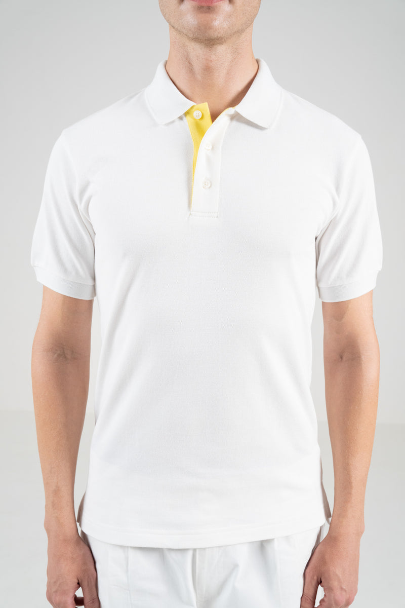 Unisex Polo Shirt – Lemon Yellow Trim