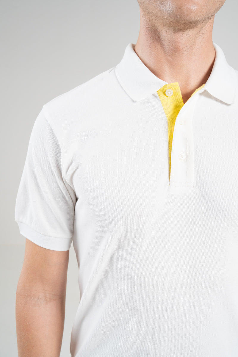 Unisex Polo Shirt – Lemon Yellow Trim