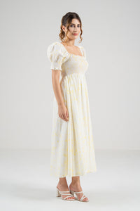 The Signature Puff Sleeve Dress – Lemon Yellow