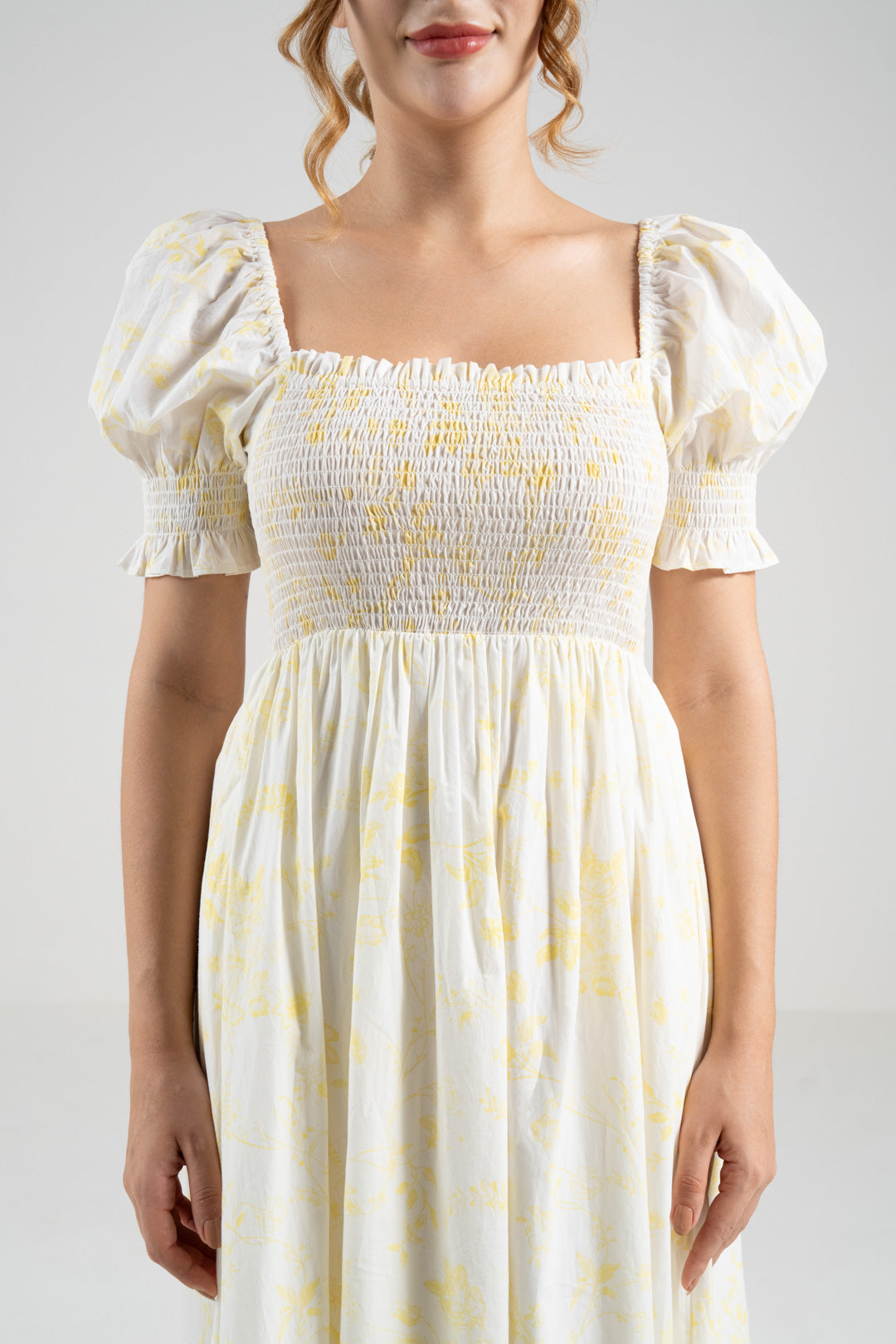 The Signature Puff Sleeve Dress – Lemon Yellow