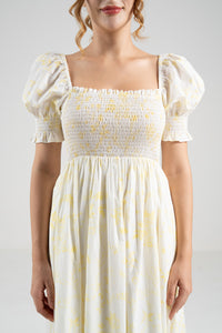 The Signature Puff Sleeve Dress – Lemon Yellow