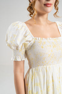 The Signature Puff Sleeve Dress – Lemon Yellow