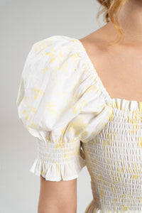 The Signature Puff Sleeve Dress – Lemon Yellow