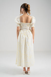 The Signature Puff Sleeve Dress – Lemon Yellow