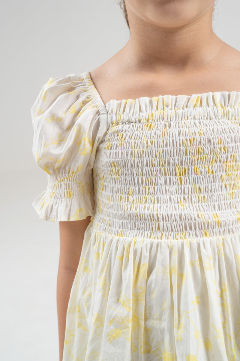 The Signature Mini Puff Sleeve Dress – Lemon Yellow