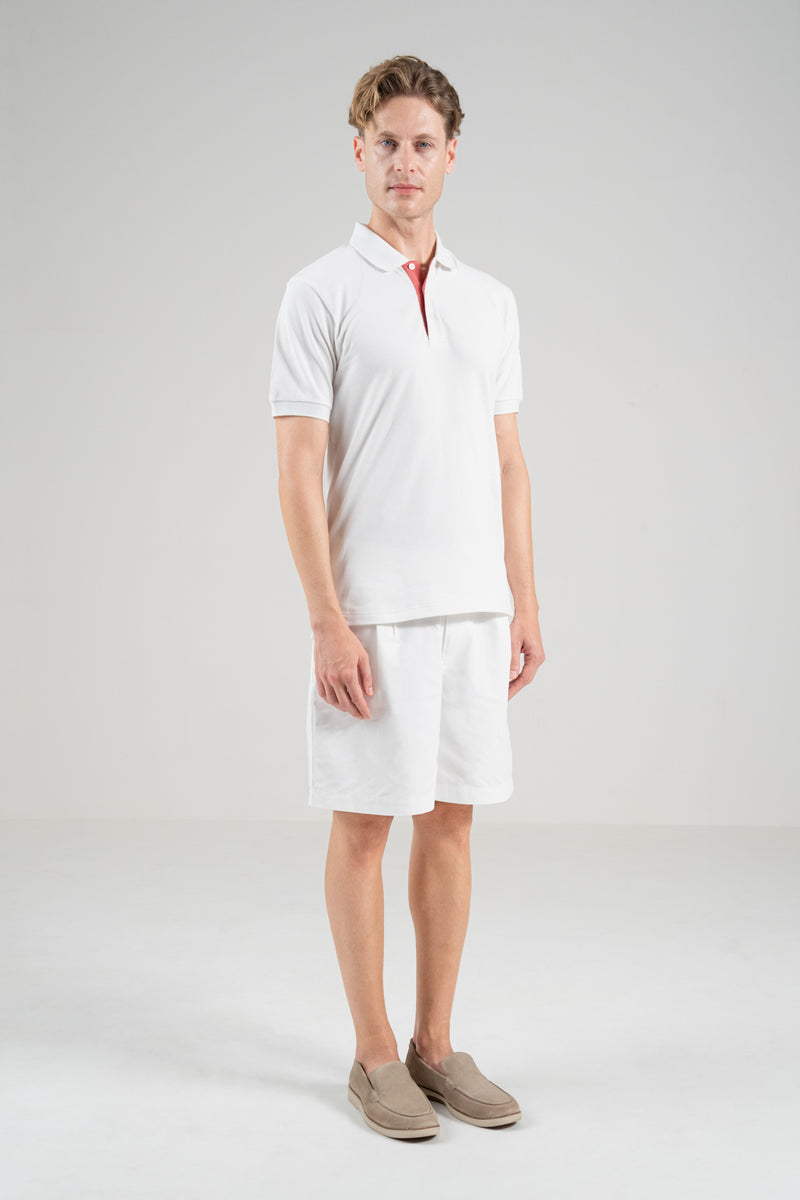 Unisex Polo Shirt – Coral Red Trim
