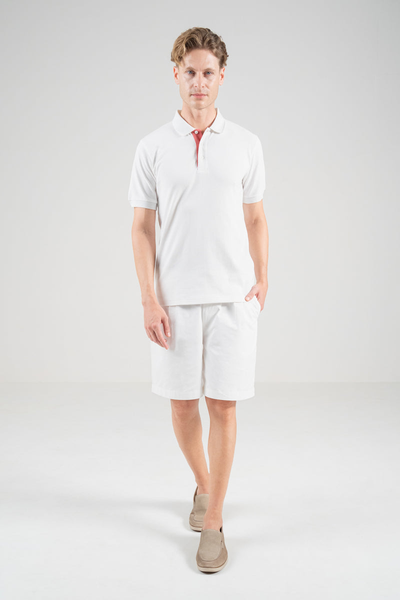 Unisex Polo Shirt – Coral Red Trim
