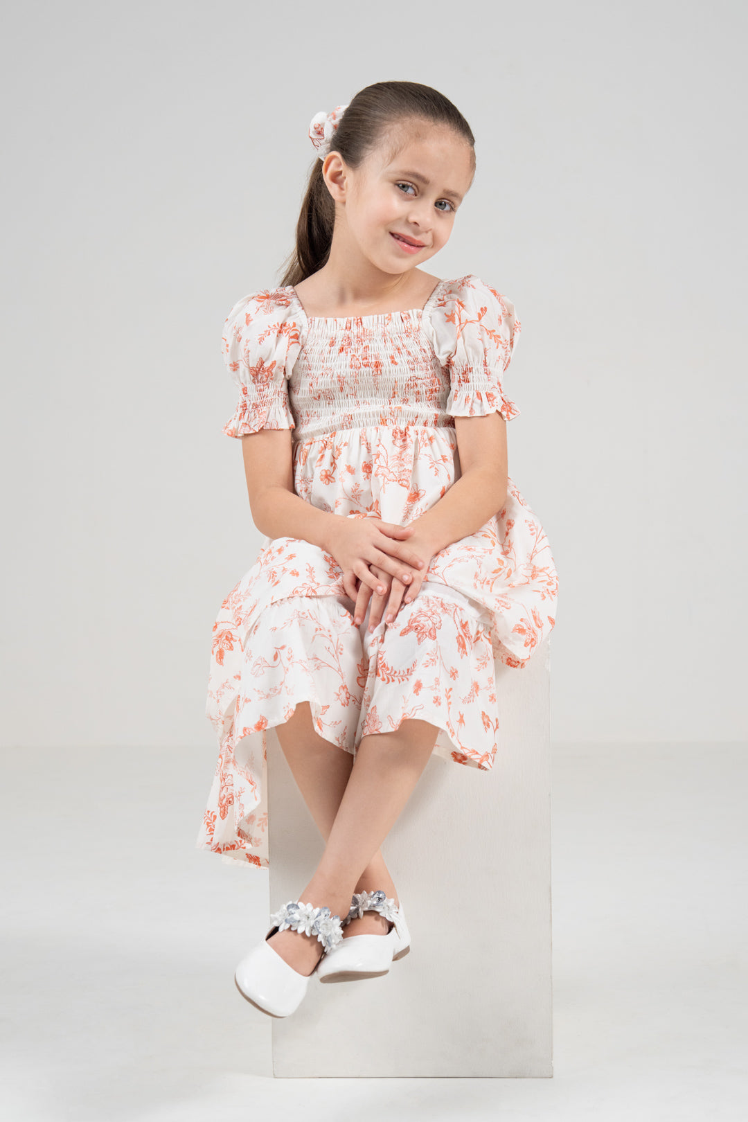 The Signature Mini Puff Sleeve Dress – Coral Red
