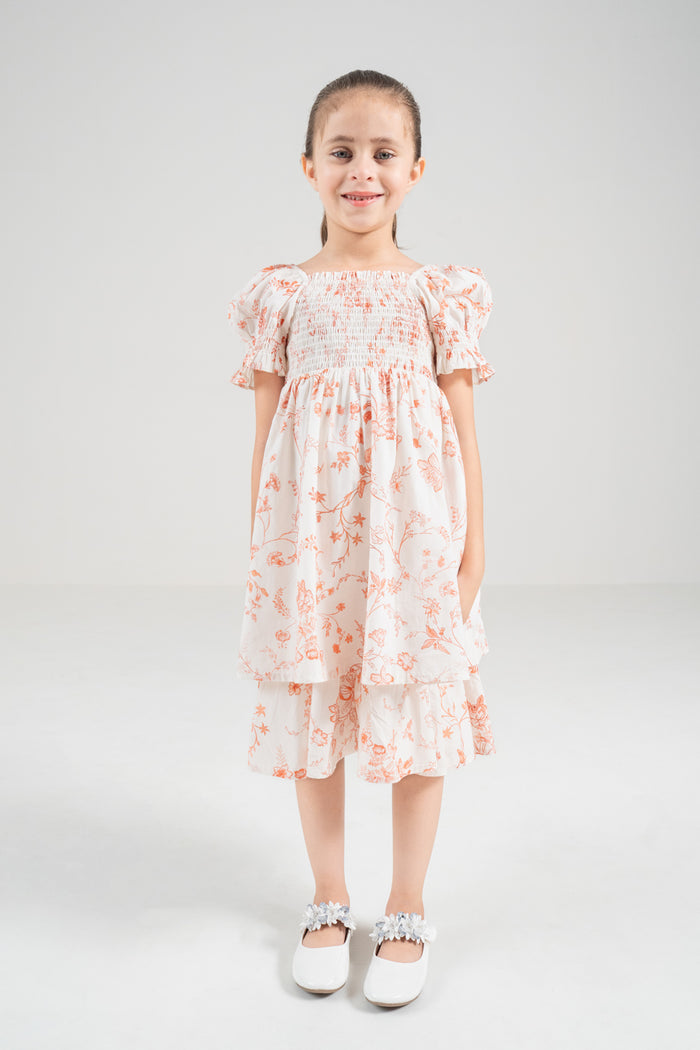 The Signature Mini Puff Sleeve Dress – Coral Red