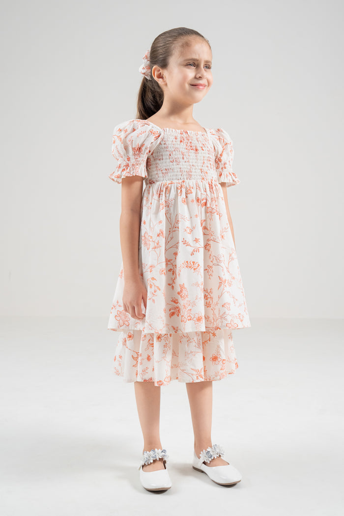 The Signature Mini Puff Sleeve Dress – Coral Red