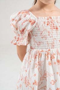 The Signature Mini Puff Sleeve Dress – Coral Red