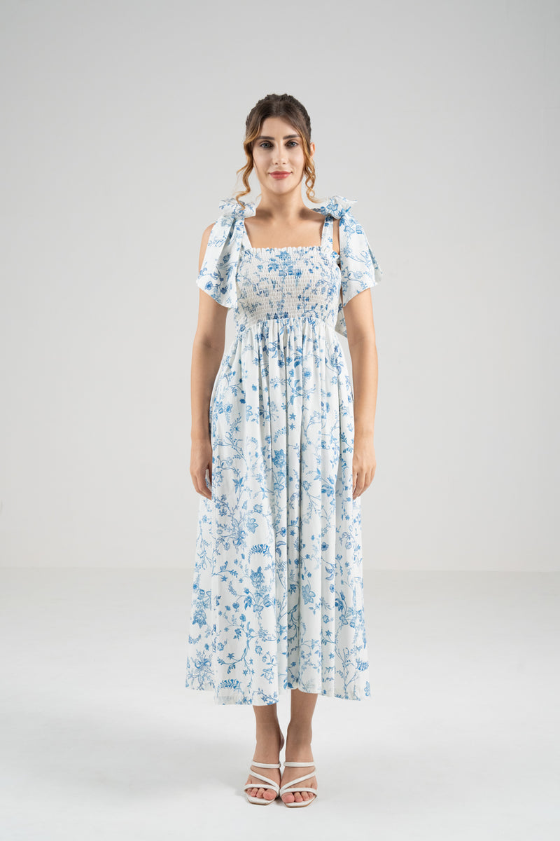 The Signature Bow-Tie Dress – Island Blue
