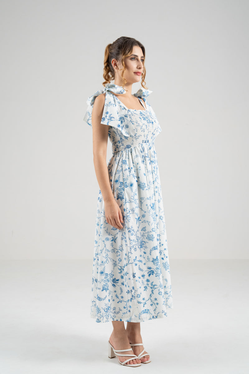 The Signature Bow-Tie Dress – Island Blue