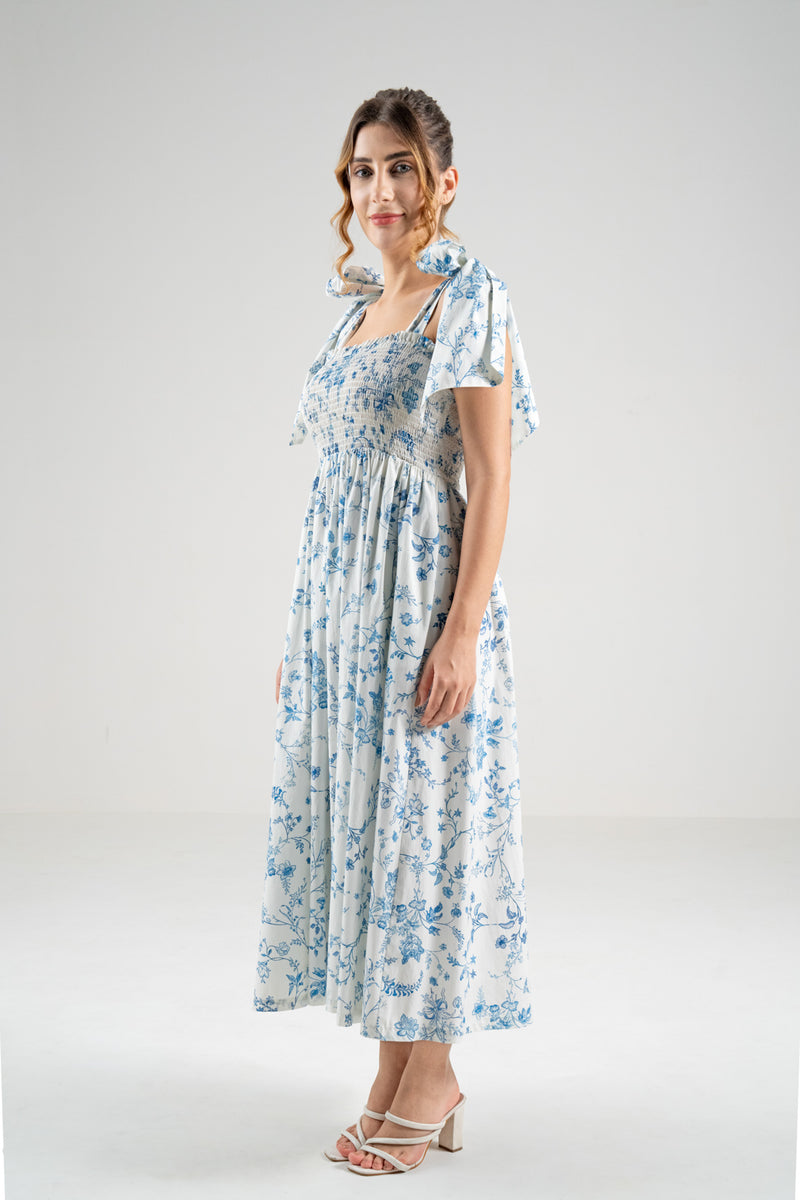 The Signature Bow-Tie Dress – Island Blue