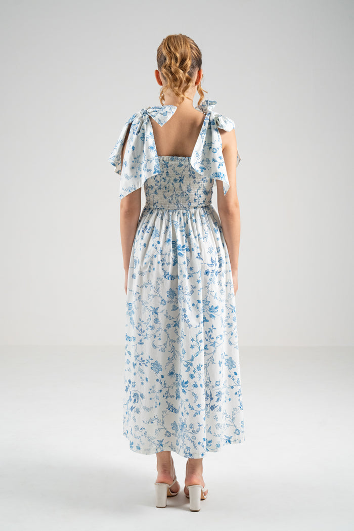 The Signature Bow-Tie Dress – Island Blue