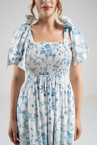 The Signature Bow-Tie Dress – Island Blue