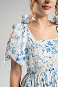 The Signature Bow-Tie Dress – Island Blue