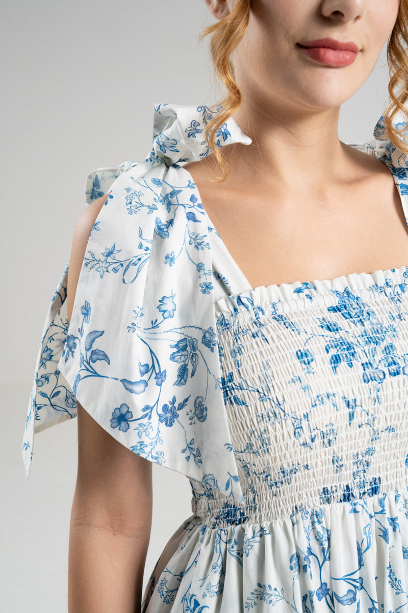 The Signature Bow-Tie Dress – Island Blue