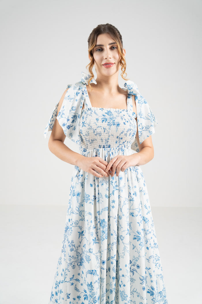 The Signature Bow-Tie Dress – Island Blue